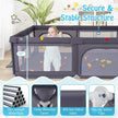 Large Baby Playpen with Mat and Ocean Balls-Dark gray