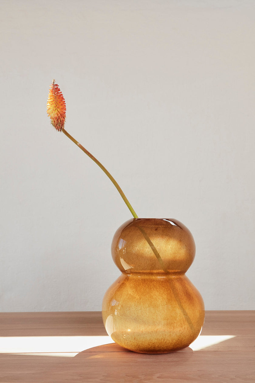 Lasi Vase Large - Amber -Ø25,5 x H30 cm