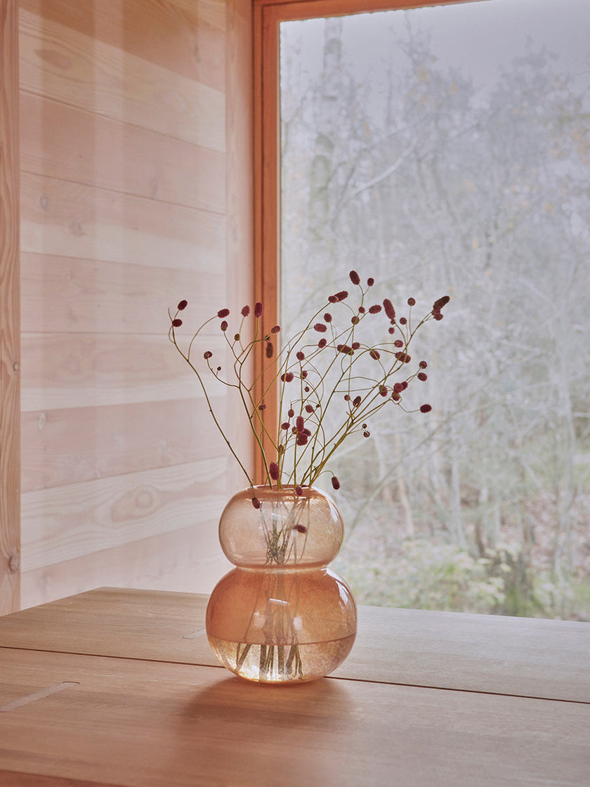 Lasi Vase Small - Taupe - Ø19,5 x H23 cm