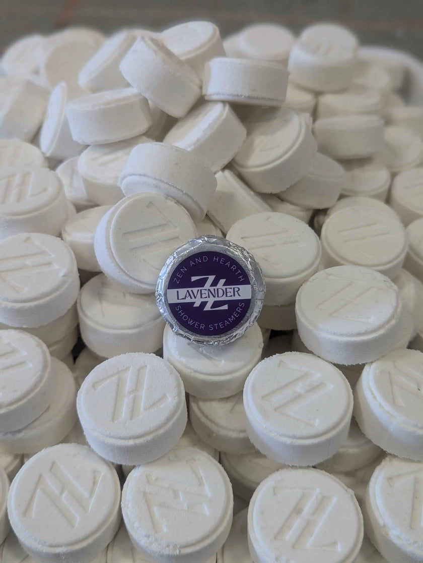 Zen & Hearth Personalized Shower Steamers | Custom Aromatherapy Shower Bombs for Relaxation – Choose Lavender, Eucalyptus, Grapefruit & More