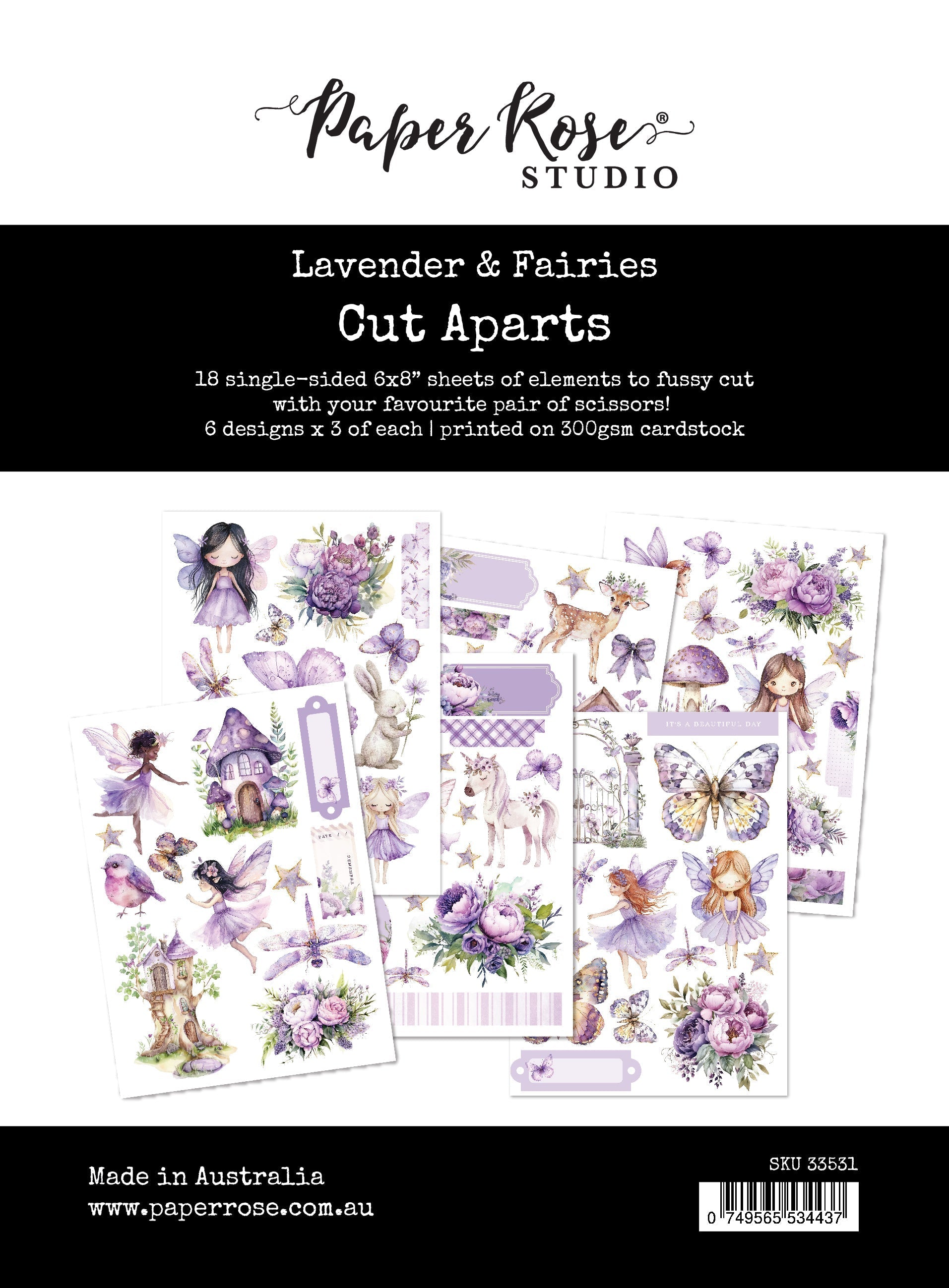 Lavender & Fairies Cut Aparts Paper Pack 33531
