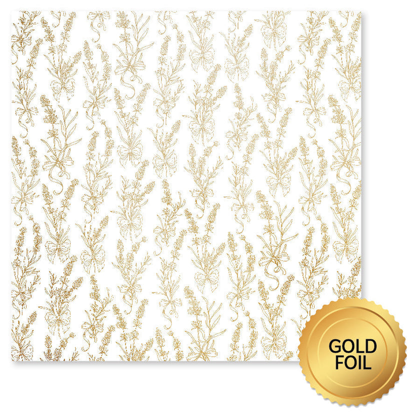 Lavender & Roses Gold Foil B 12x12 Paper (6pc Bulk Pack) 32226