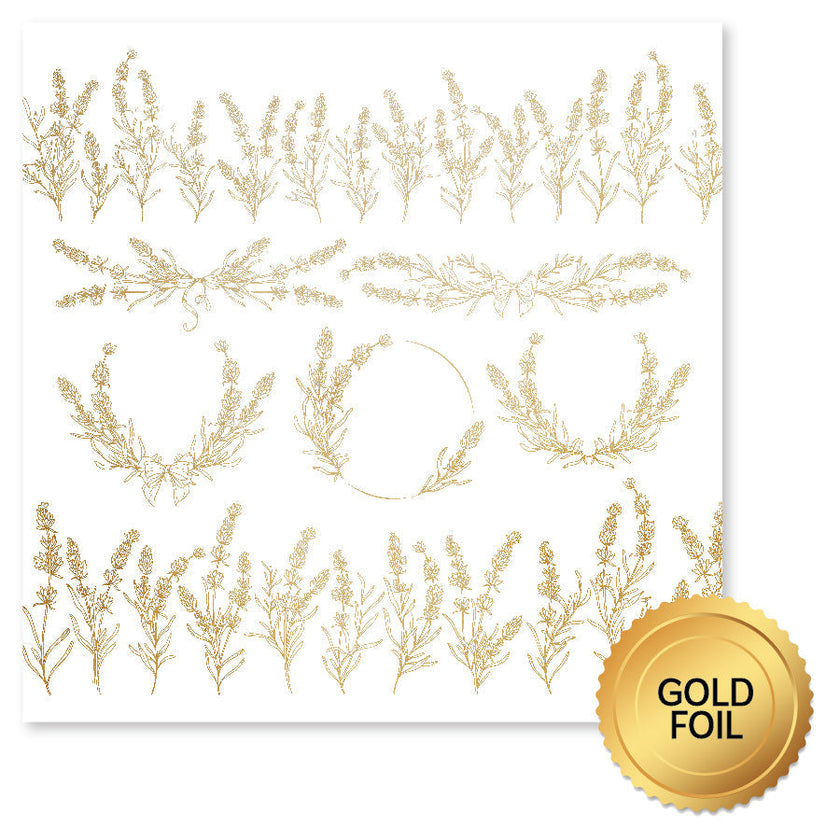 Lavender & Roses Gold Foil D 12x12 Paper (6pc Bulk Pack) 32232