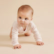 Organic Stripe Rib Kimono Bodysuit | Cantaloupe | Wilson + Frenchy