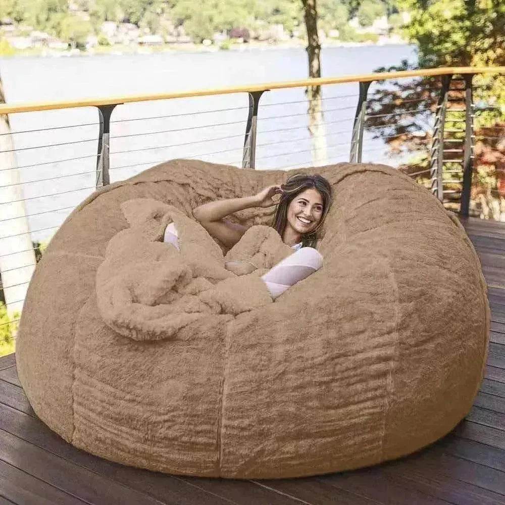 Lazy Sofa Bean Bag Chair Foam Cover