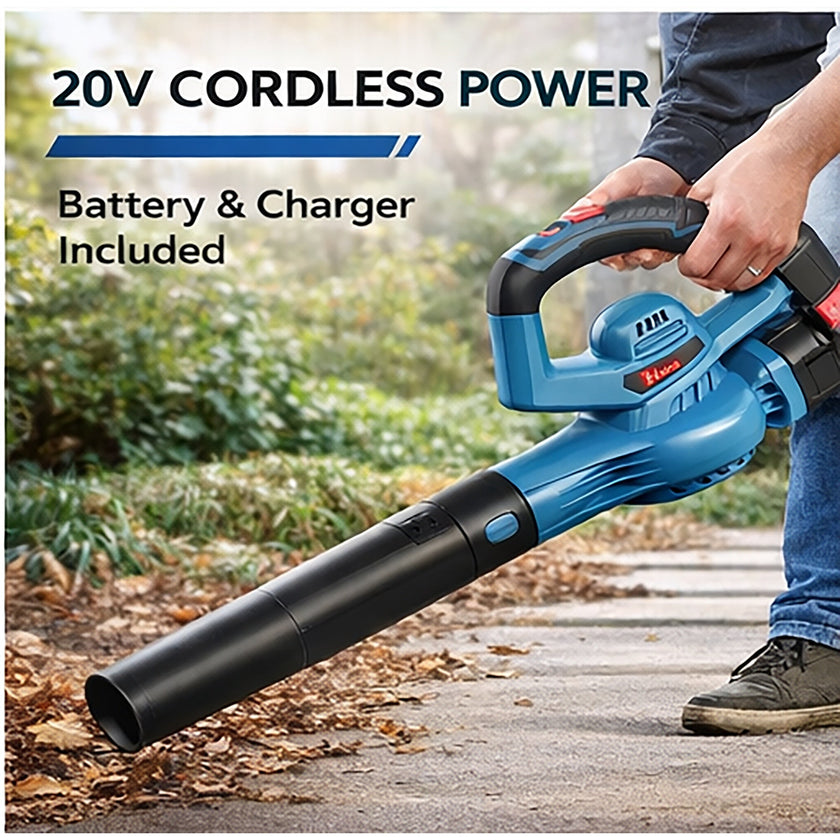 20V Cordless Leaf Blower, 4.0Ah Battery & Charger Included, up to 460 CFM, 190 MPH, 2-in-1 Electric Blower for Yard, Driveway, Patio & Garage
