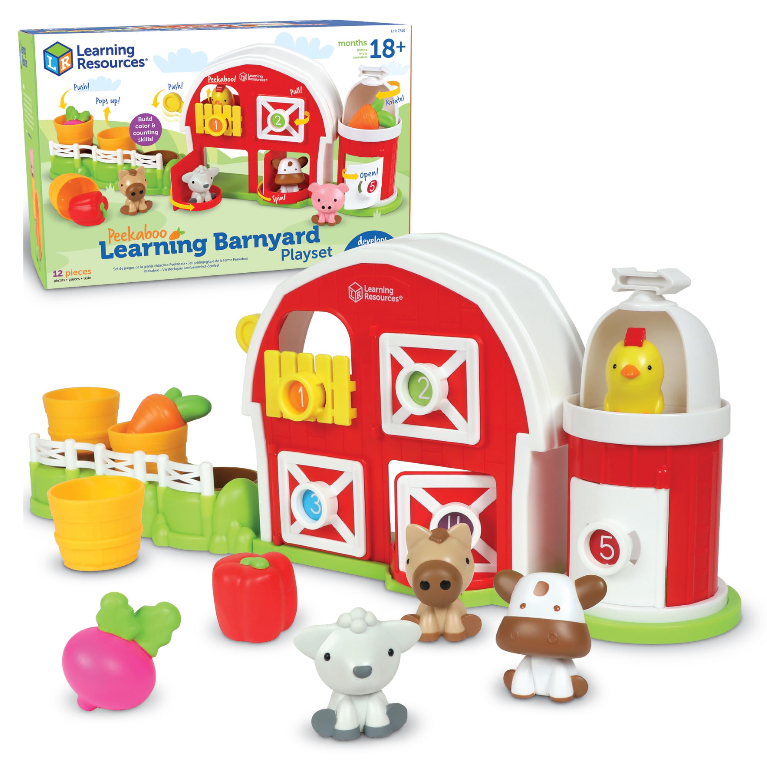 Learning Resources - Peekaboo Learning Barn Playset