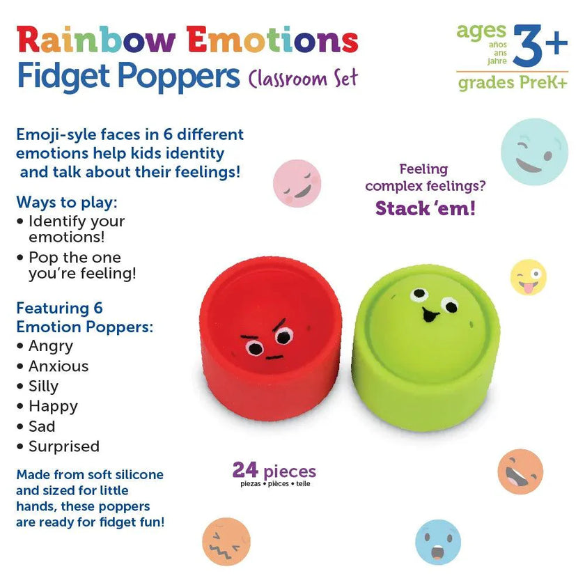 Learning Resources - Rainbow Emotions Fidget Poppers Classroom Set