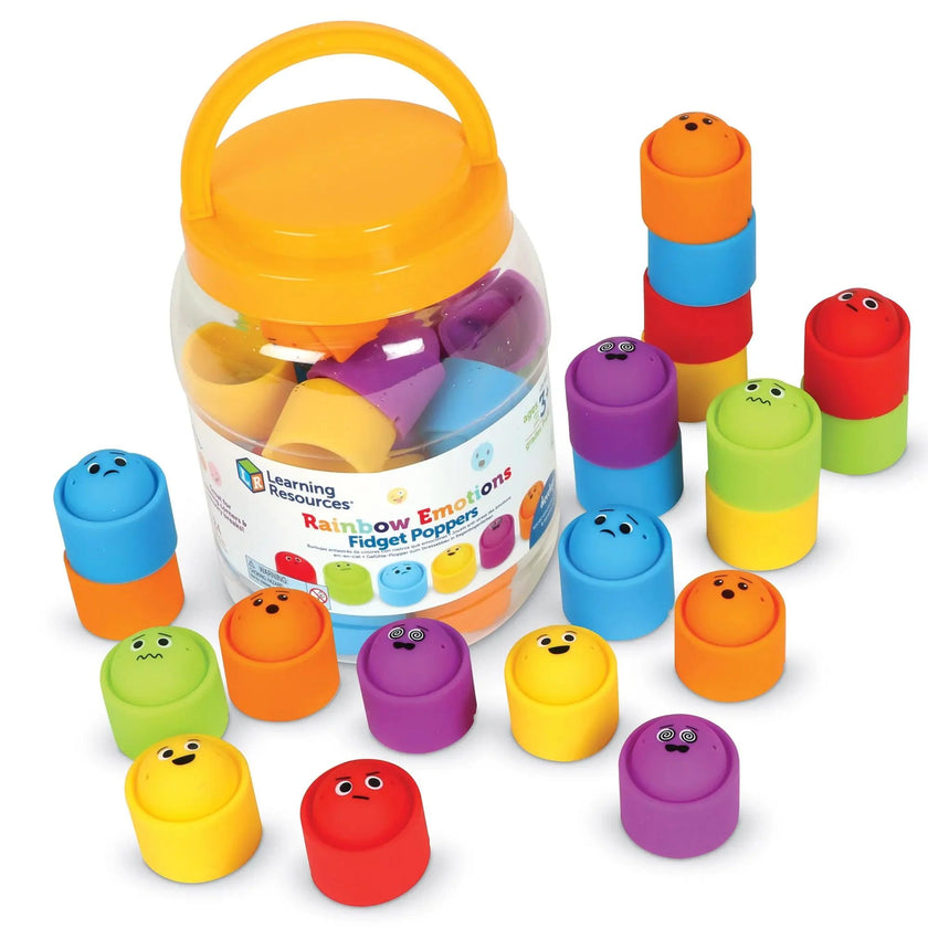 Learning Resources - Rainbow Emotions Fidget Poppers Classroom Set