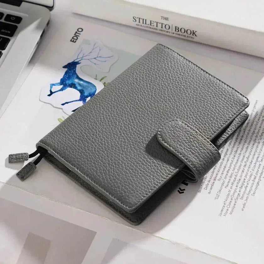 Leather Notebook Lychee Pattern Head Layer Cowhide A6 Loose-Leaf Diary