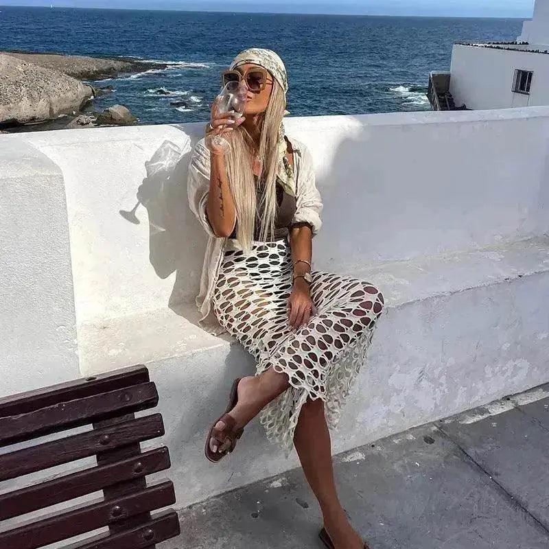 Women's Pure Color Bikini Swimsuit Outwear Skirt – White Beach Skirt