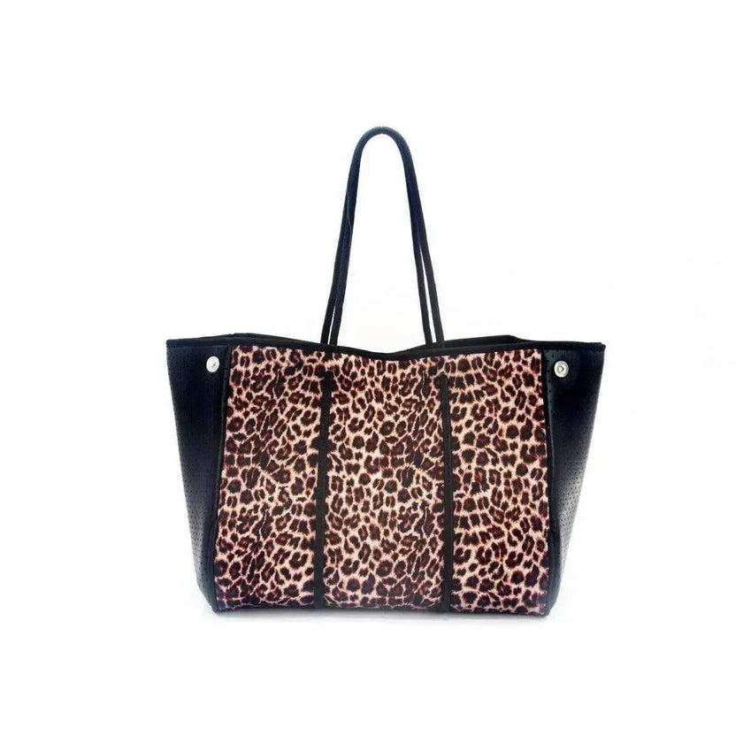 Leopard Print Printed Black Portable Beach Bag Leisure Travel