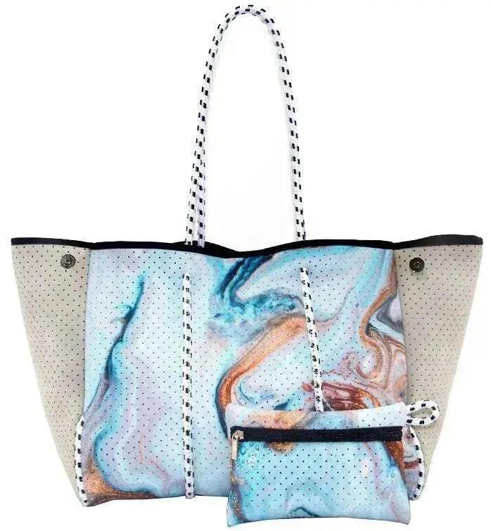 Leopard Print Printed Black Portable Beach Bag Leisure Travel