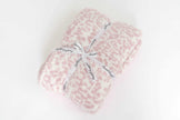 Rose Pink & White Leopard Print Twin Bed Blanket