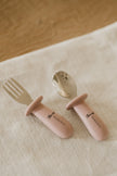 Ensemble de cuillère et fourchette en silicone et métal