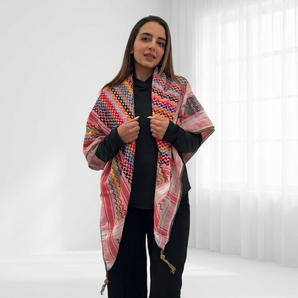 Mawasem Kufiya (Keffiyeh) | Light Pink