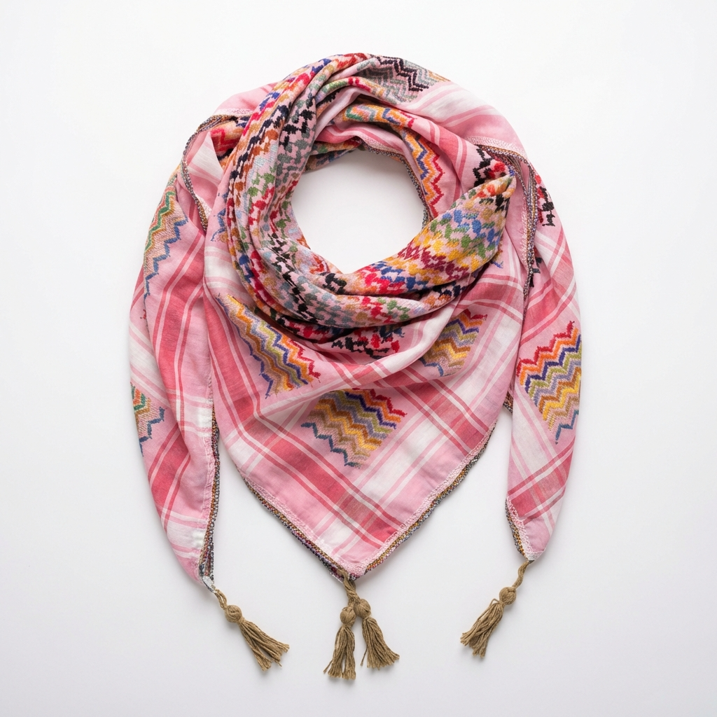Mawasem Kufiya (Keffiyeh) | Light Pink