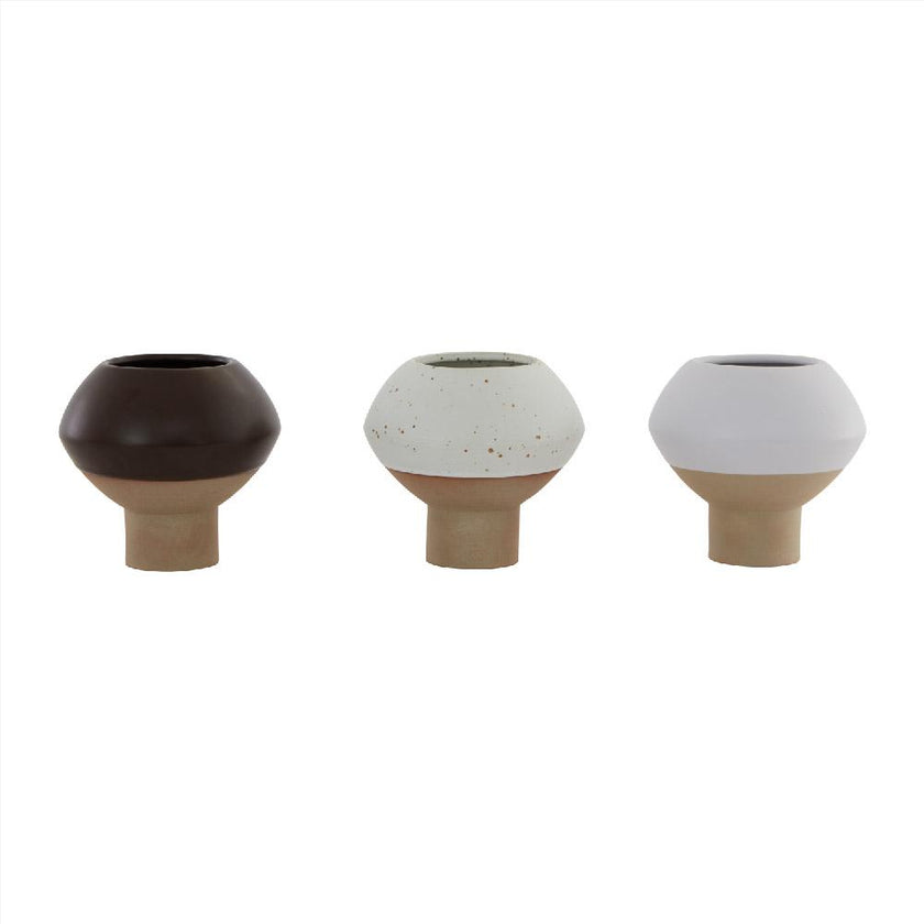 Hagi Mini Vase - White / Light Brown