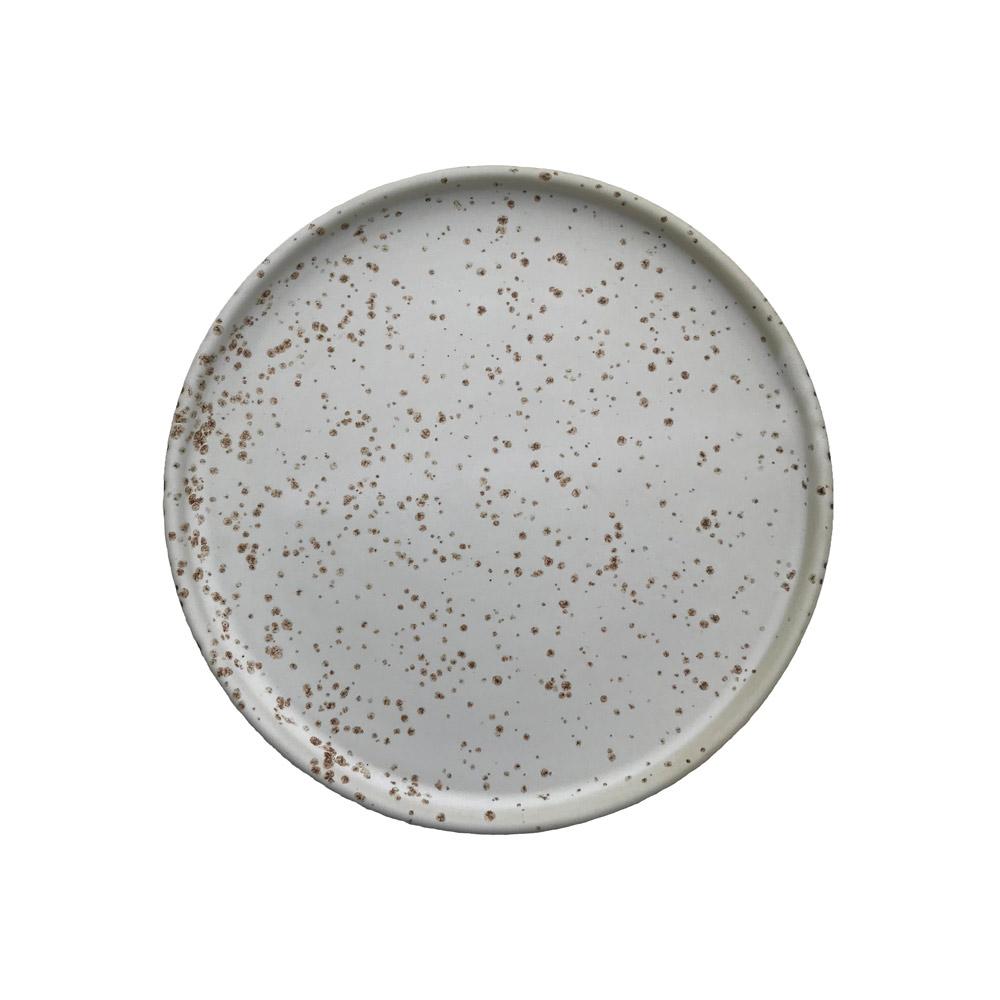 Inka Lunch/Dessert Plate - Pack of 2 - White / Light Brown