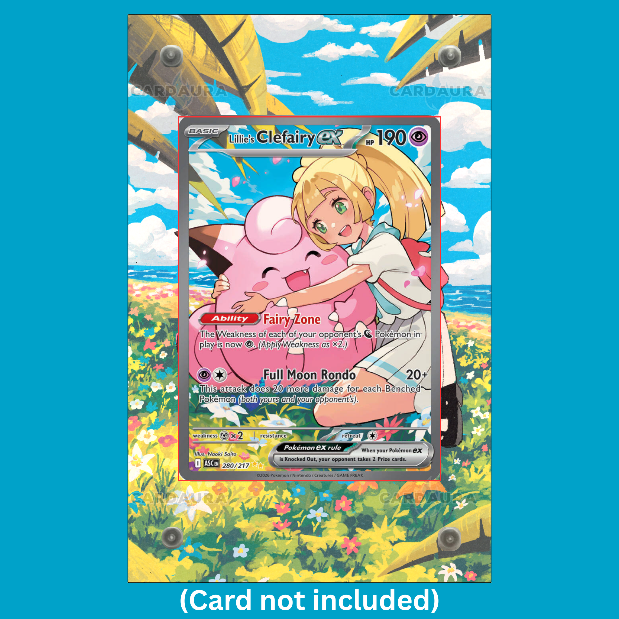 Lillie's Clefairy EX 280/217 (Ungraded) Display Case