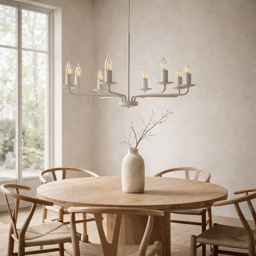 LIMAL Vintage Candle Chandelier Pendant Light for Dining Room, Living Room & Entryway