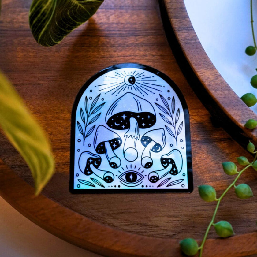 Holographic Muchroom Arch Sticker