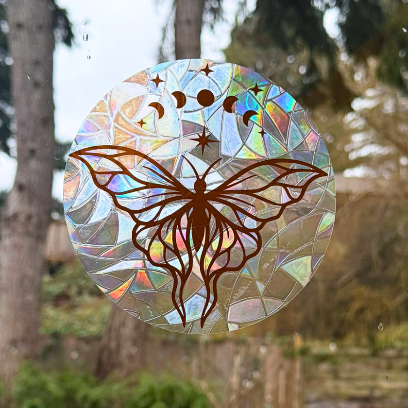 Celestial Moth Suncatcher Sticker