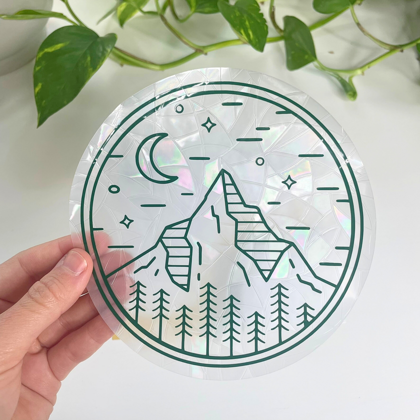 Mountain + Forest Suncatcher Sticker