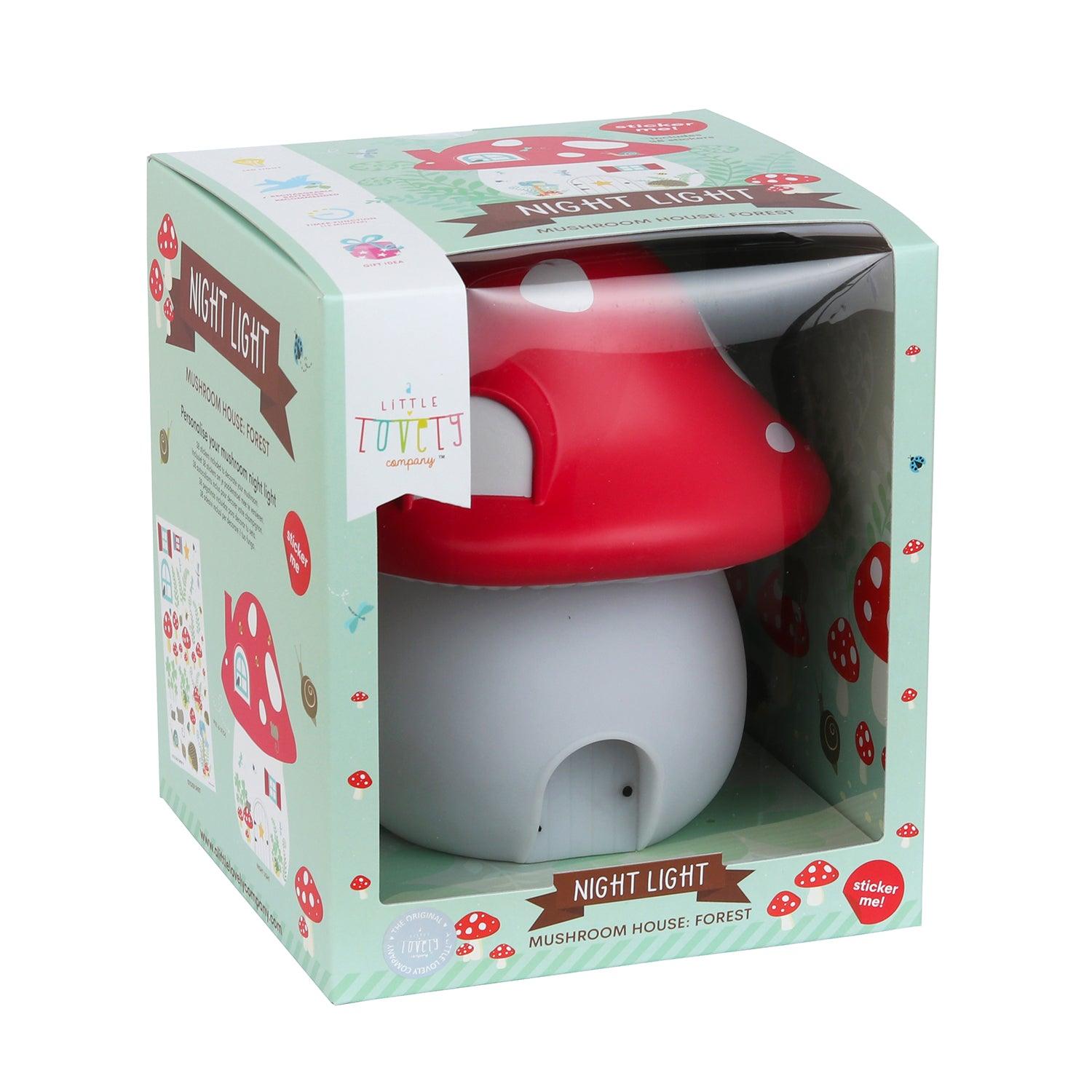 Little Lovely - Night Light Et Stickers - Mushroom