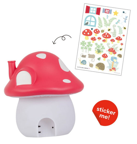 Little Lovely - Night Light Et Stickers - Mushroom
