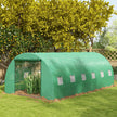 Outsunny 20'x10' Walk-In Greenhouse Sprinkler System Tunnel Wide Roll-Up Door 12 Mesh Windows Green