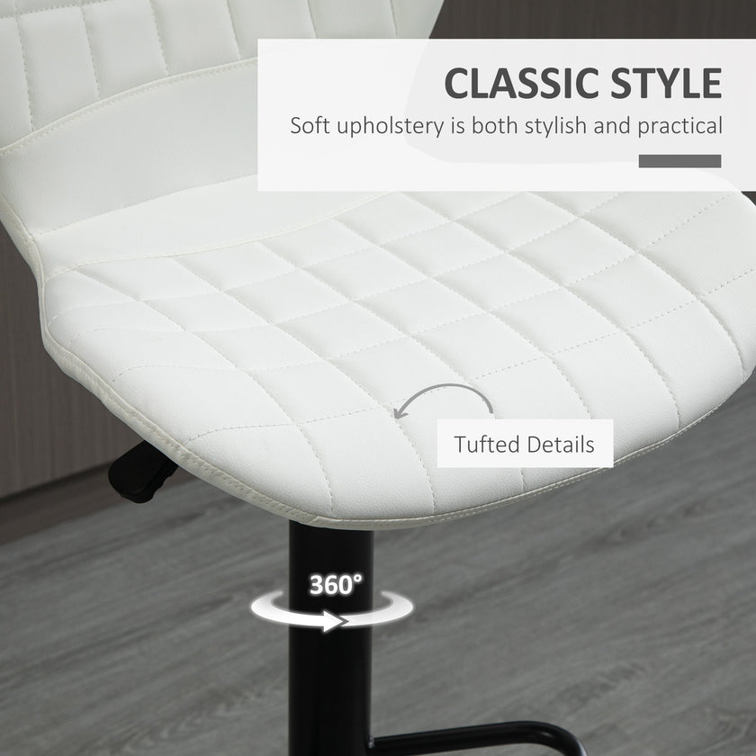 Avion Counter/Barstools with Adjustable Height and Swivel-Set of 2-White