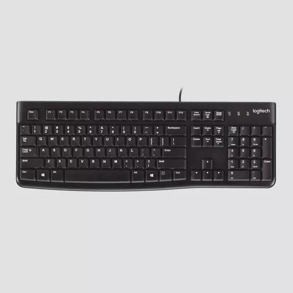 Logitech - Clavier filaire Slim, durable et résistant aux éclaboussures, noir, pour PC