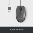 Logitech - Mouse Wired M100 Ambidextrous 3 Button with Scroll 1000dpi PC/Mac/Chrome/Linux - Black