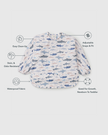 Long Sleeve Bib - Smiley Sharks