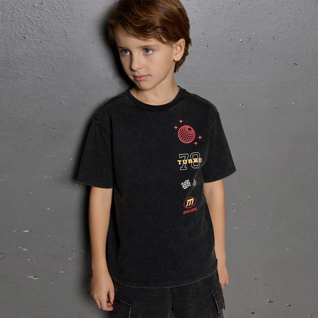 Knit T-Shirt | Black Racing | Miles the Label
