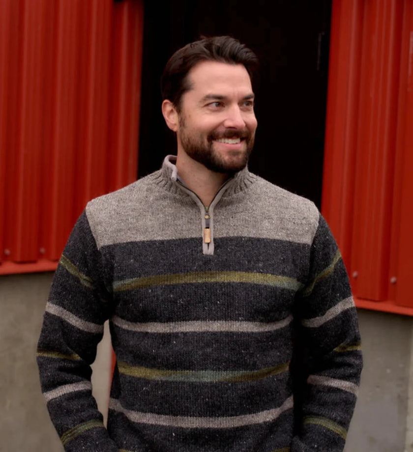 Lost Horizons Men's Wool Tahoe 1/4 Zip Sweaters - Handmade in Nepal!