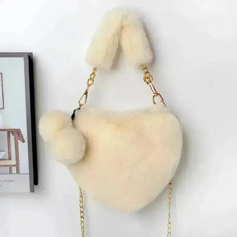 Love Bags Soft Plush Handbags Women Valentine's Day Party Bag