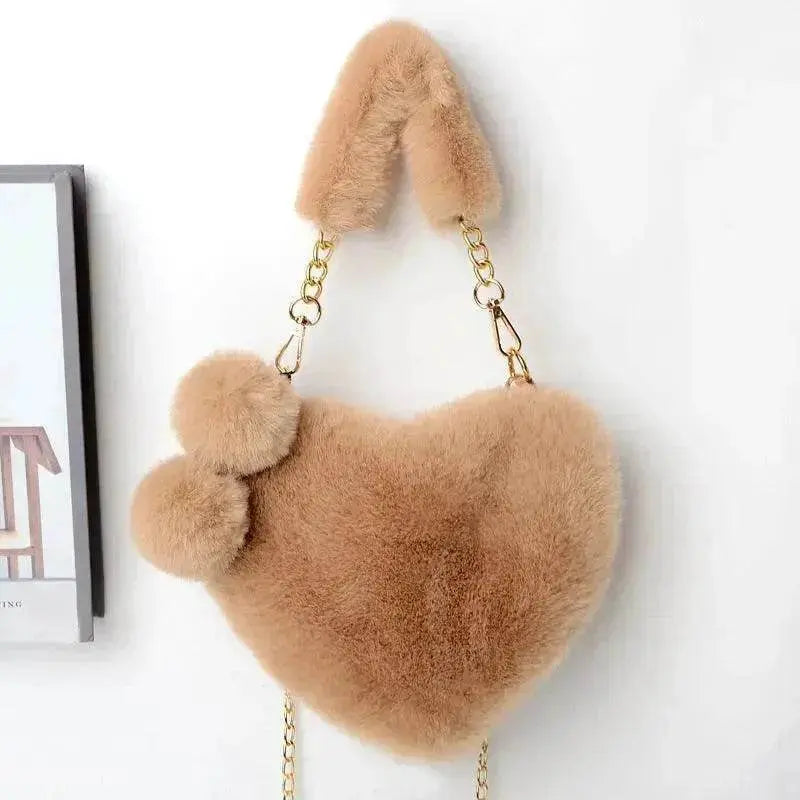 Love Bags Soft Plush Handbags Women Valentine's Day Party Bag