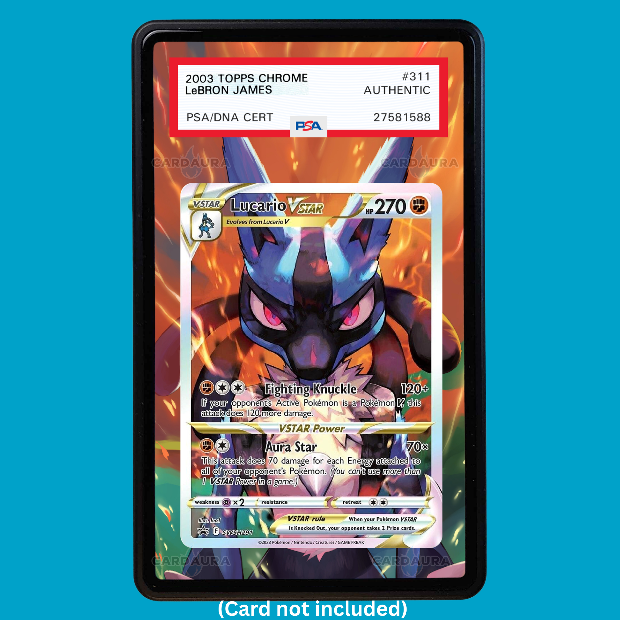 Lucario VSTAR SWSH291 Crown Zenith (Graded) Display Case