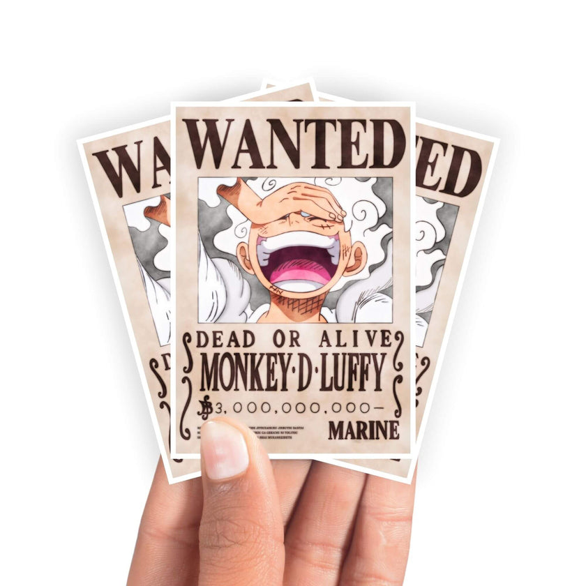 Manches de cartes à l'effigie de l'affiche de recherche de Luffy