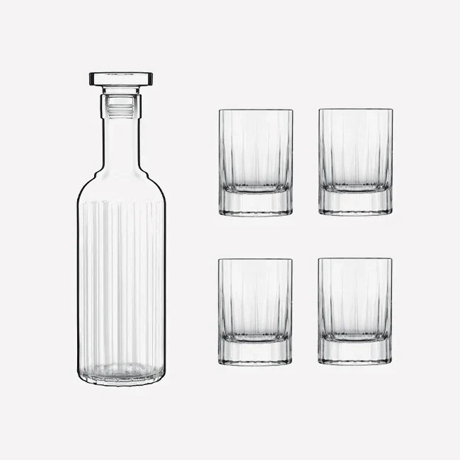 Luigi Bormioli - Bach - 5 Pieces Spirits Bottle Set With Airtight Glass Stopper