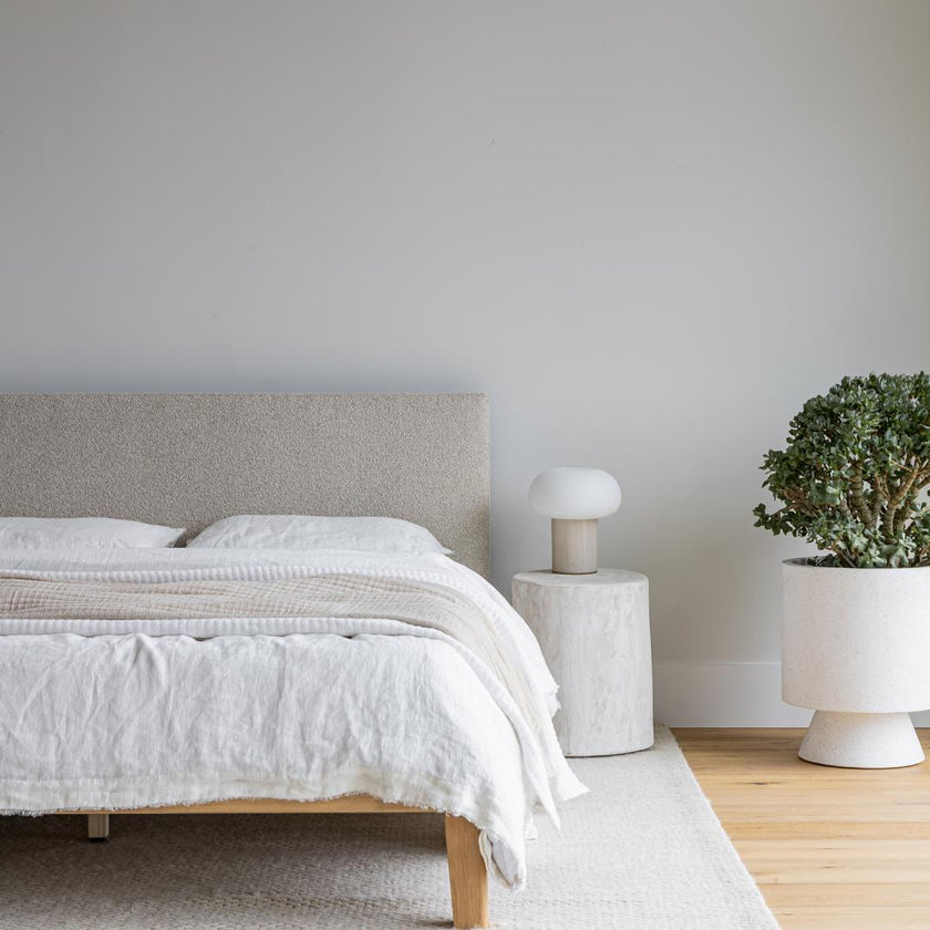 Luna Tool Free Upholstered Queen Bed - Beige