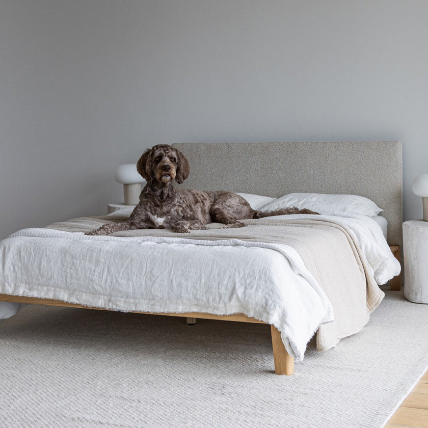Luna Tool Free Upholstered Double Bed - Beige