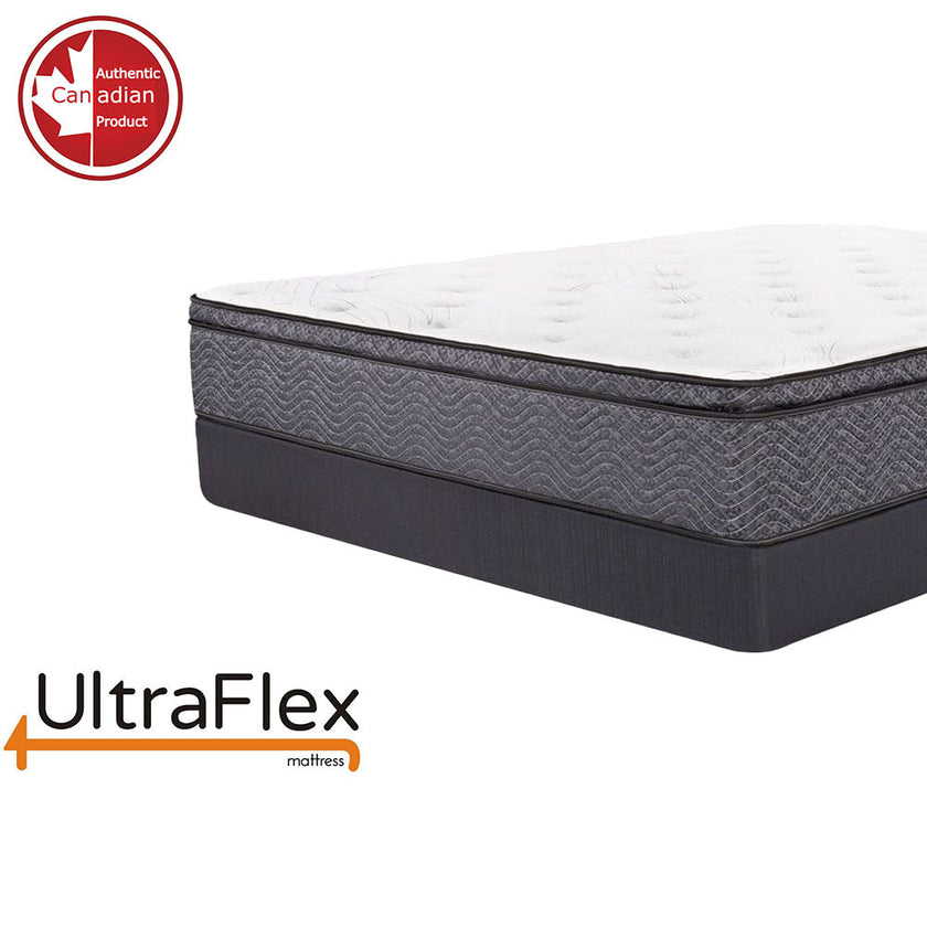 UltraFlex® REVIVE- Hybrid 12” Breathable Pillowtop, Spinal Support HDcoils, Luxury Hypoallergic Foam Encasement, Pressure Relieving Mattress (Made in Canada) - With Waterproof Mattress Protector