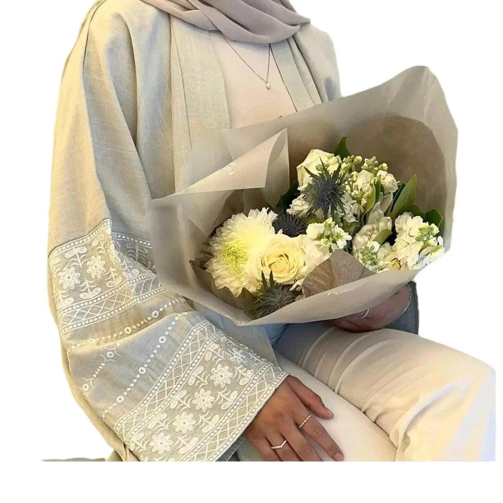 Luxurious Embroidered Cardigan Robe for middle east