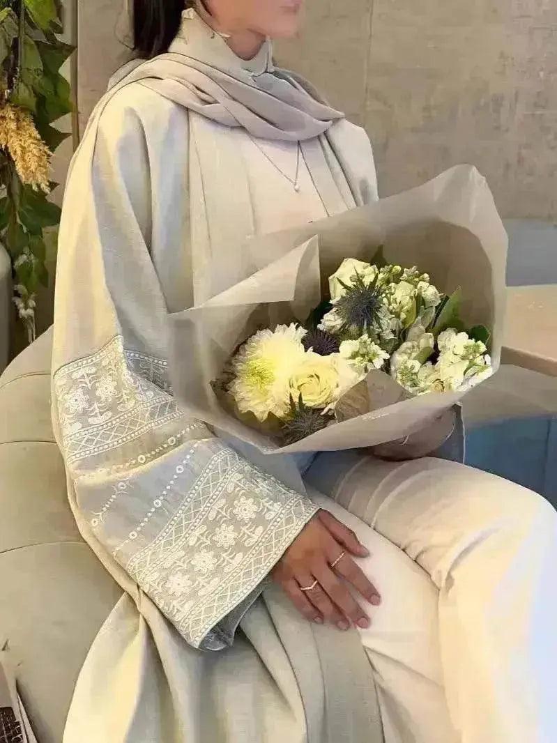 Luxurious Embroidered Cardigan Robe for middle east