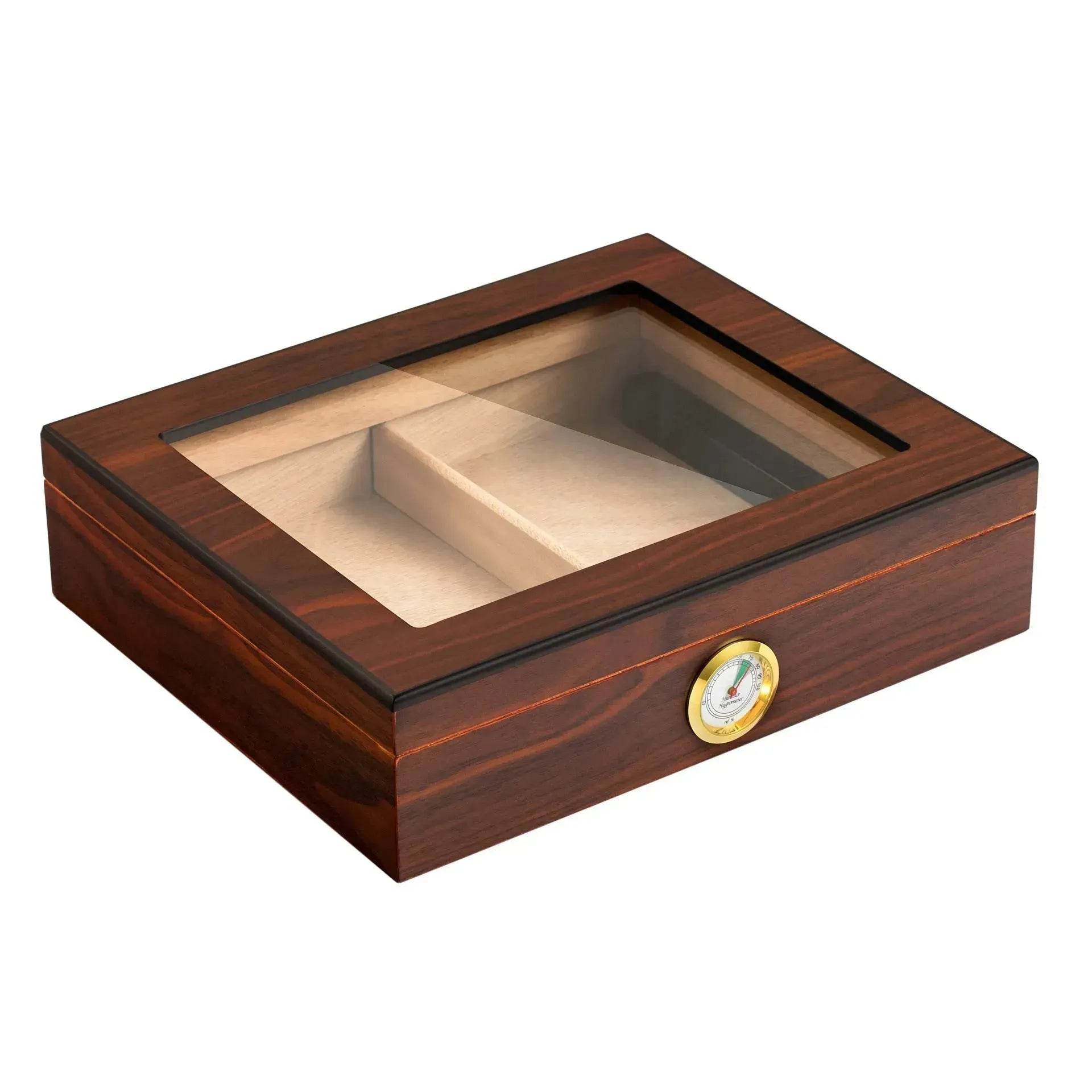Luxury Cedar Wood Travel Humidor Cigar Box, Bronzing Finish, 3 Colors
