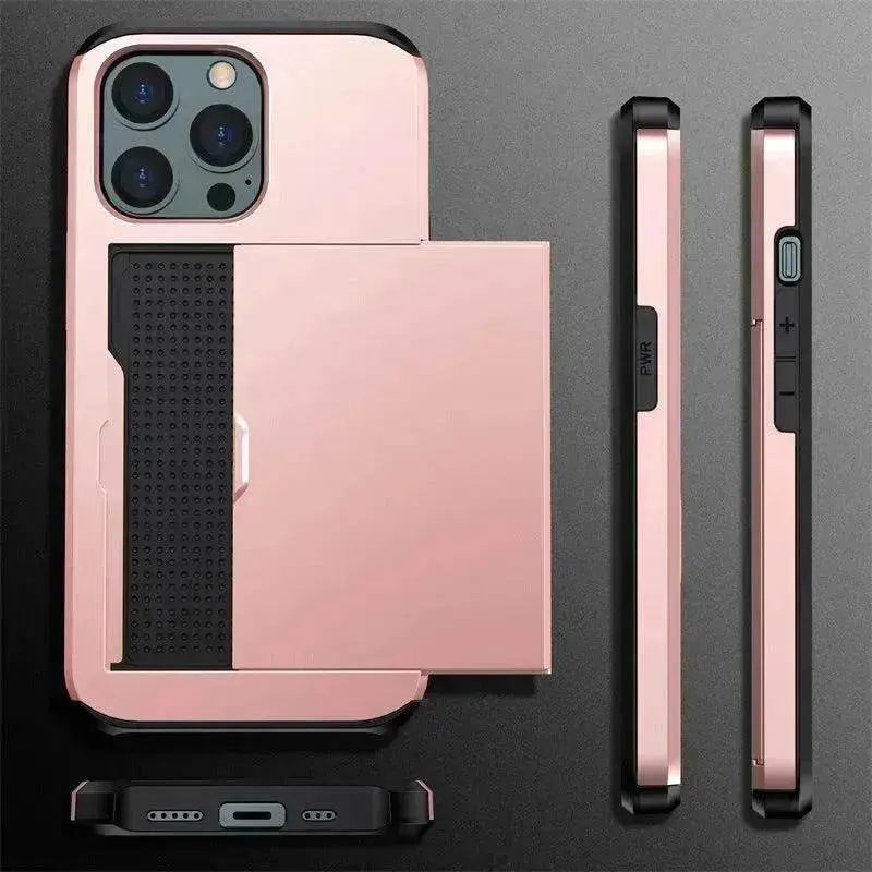 Luxury Slide Iphone case wallet Apple Phone case card holder
