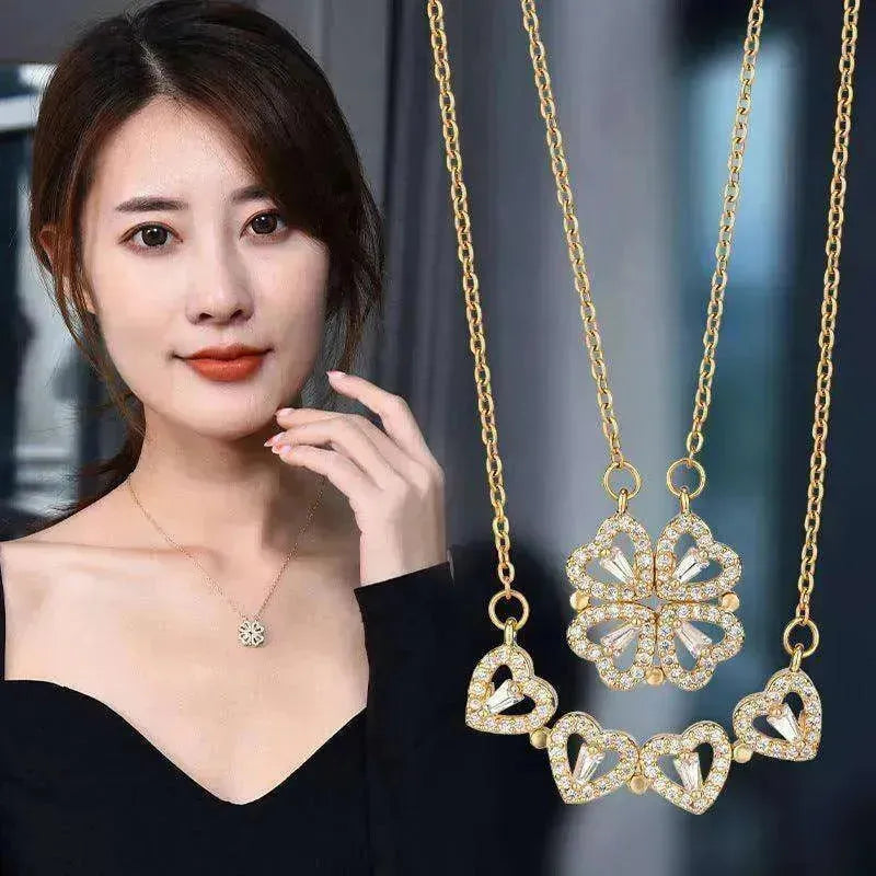 Luxury Titanium Steel Four Leaf Clover Necklace